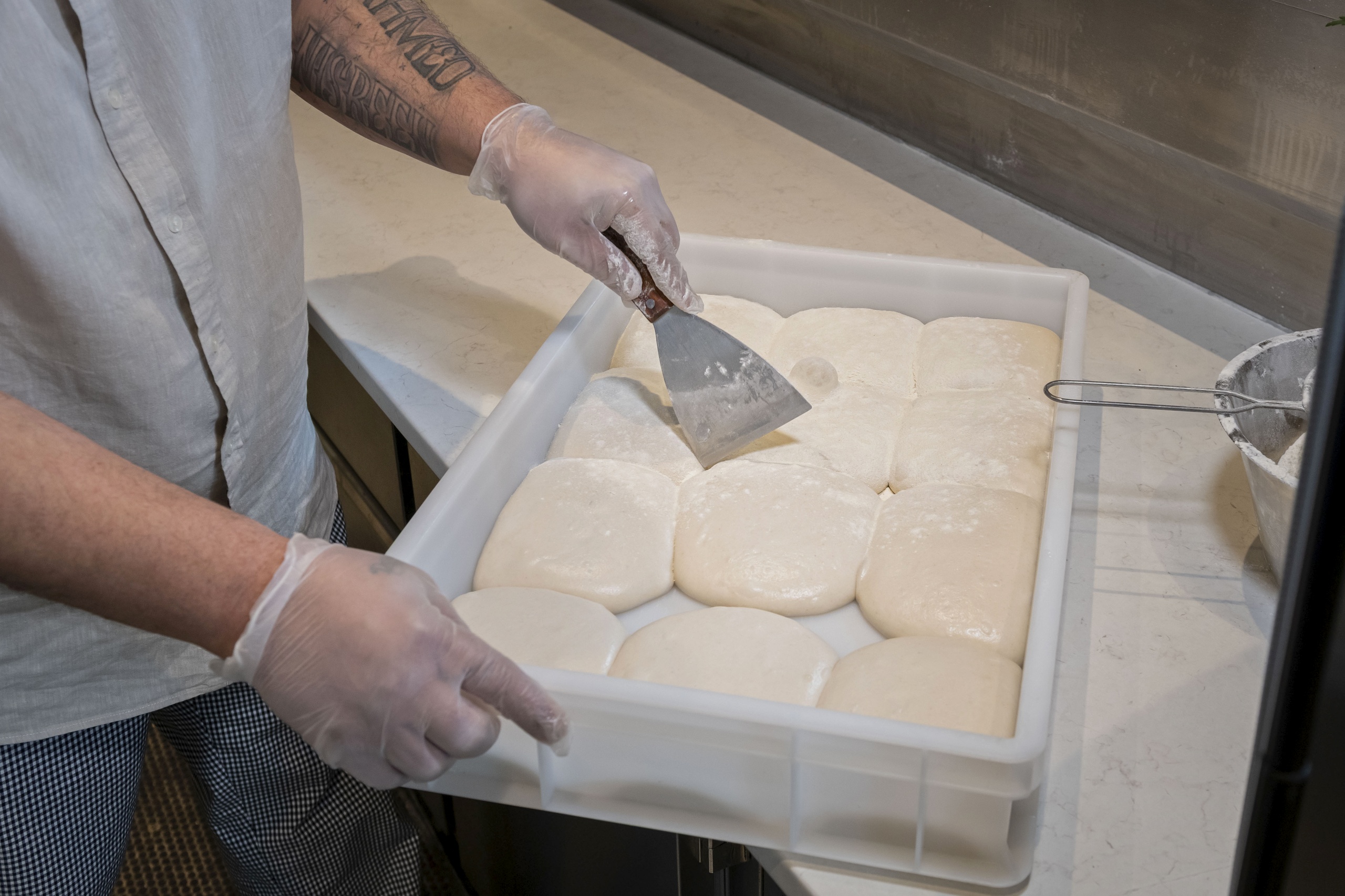 Handmade pizza dough